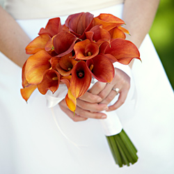 mango calla bridal bouquet